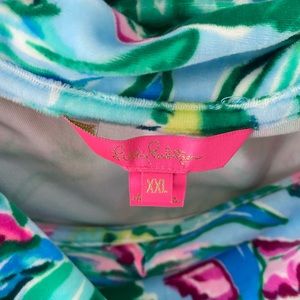 Lilly Pulitzer velvet off the shoulder sweatshirt